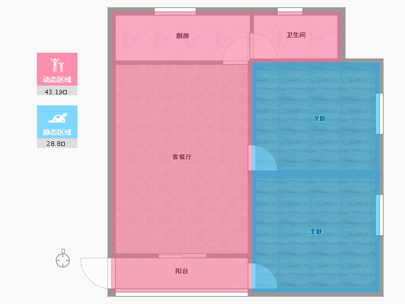 广东省-深圳市-松泉公寓-64.52-户型库-动静分区