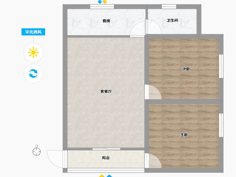 广东省-深圳市-松泉公寓-64.52-户型库-采光通风