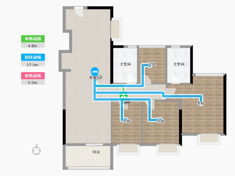 广东省-东莞市-万科中天·世纪水岸-142.00-户型库-动静线