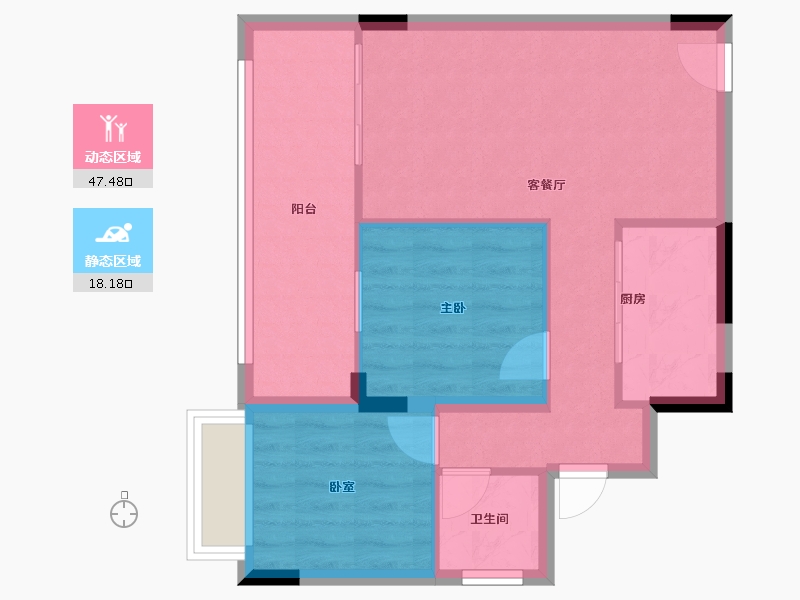 贵州省-毕节市-恒邦·百里春风-59.03-户型库-动静分区