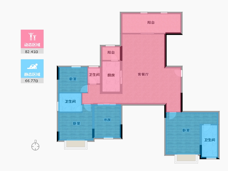 四川省-成都市-绛溪里-134.31-户型库-动静分区