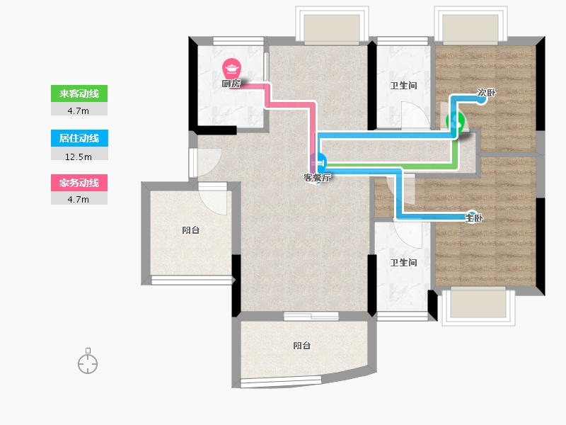 广东省-佛山市-新明珠江畔明珠-70.00-户型库-动静线