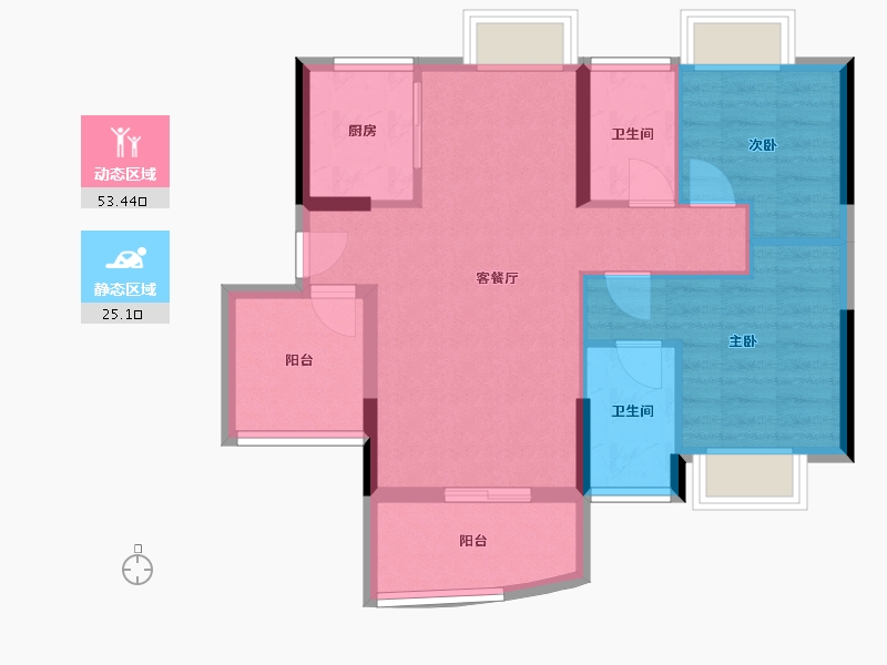 广东省-佛山市-新明珠江畔明珠-70.00-户型库-动静分区