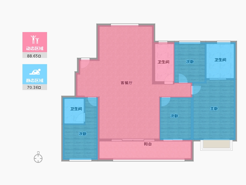 江苏省-苏州市-万科朗拾玉湖-146.00-户型库-动静分区