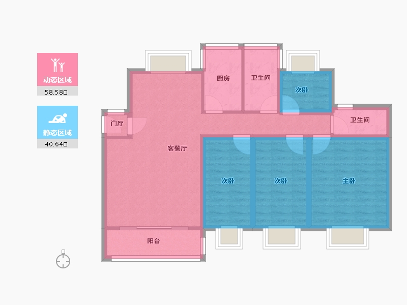 广东省-深圳市-东深小区-87.70-户型库-动静分区