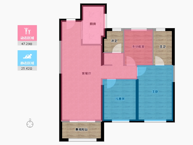 甘肃省-兰州市-万科水晶城-78.49-户型库-动静分区