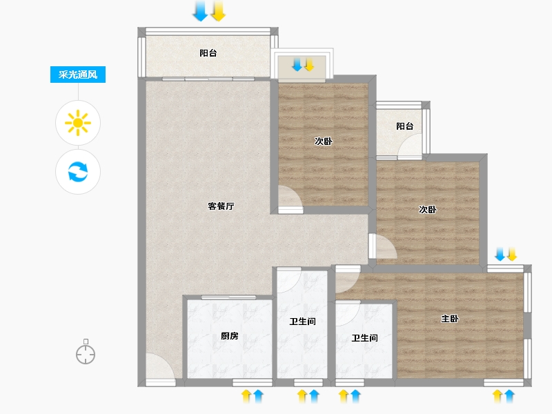 广东省-深圳市-兰亭国际名园-97.81-户型库-采光通风