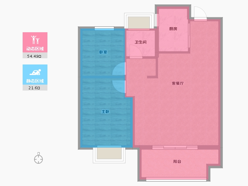 陕西省-咸阳市-生益·金华1号-68.88-户型库-动静分区