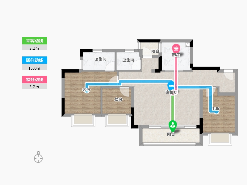 重庆-重庆市-龙湖熙上-79.24-户型库-动静线