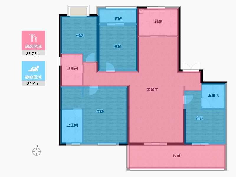 湖南省-长沙市-江山印-154.41-户型库-动静分区