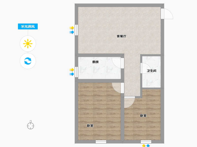 山西省-晋中市-福瑞新城-56.25-户型库-采光通风