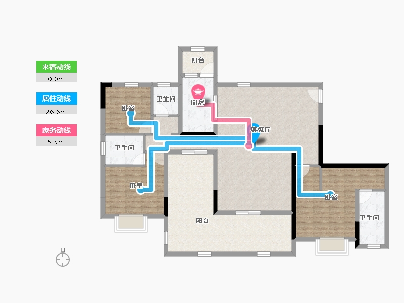 四川省-成都市-绛溪里-132.40-户型库-动静线