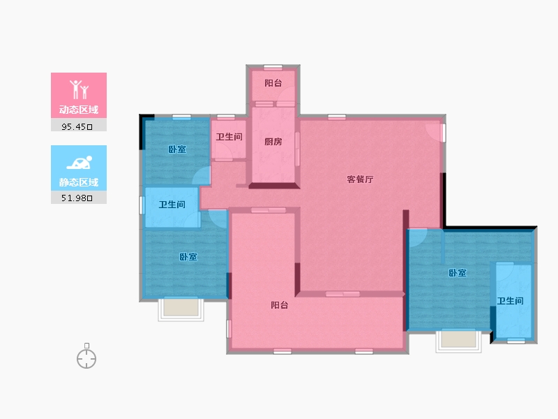 四川省-成都市-绛溪里-132.40-户型库-动静分区