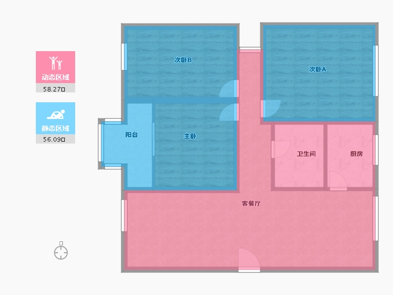 广东省-深圳市-景贝南住宅区-102.66-户型库-动静分区