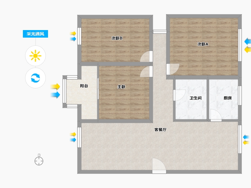 广东省-深圳市-景贝南住宅区-102.66-户型库-采光通风