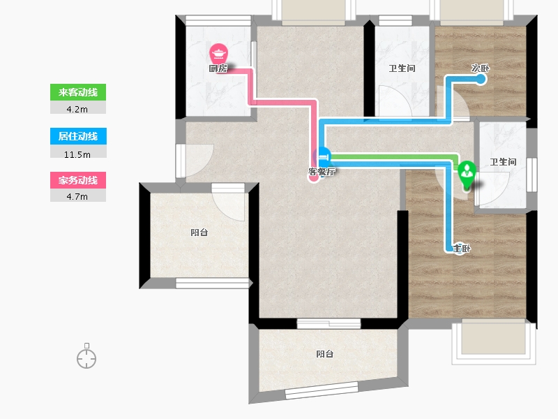 广东省-佛山市-新明珠江畔明珠-57.49-户型库-动静线