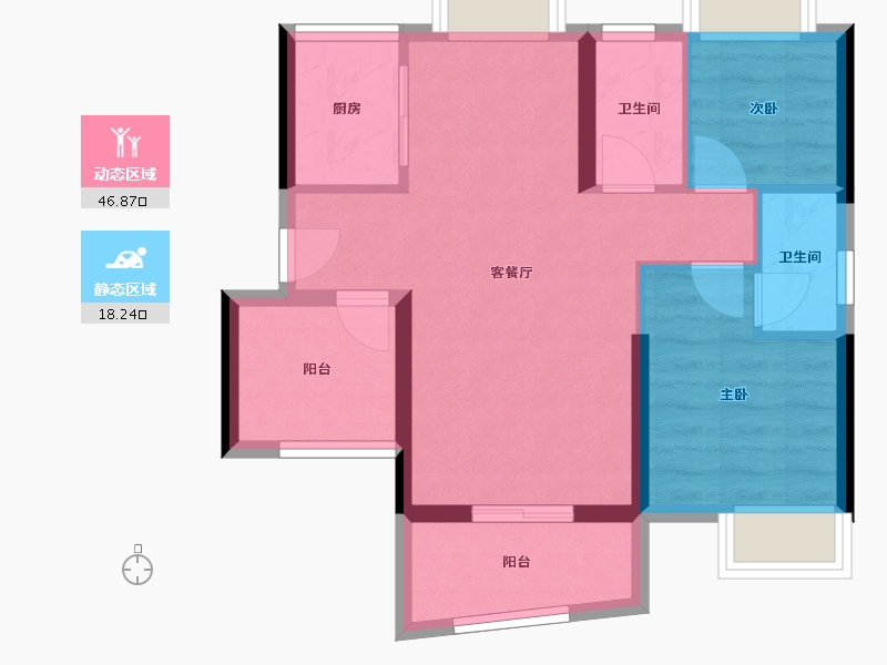 广东省-佛山市-新明珠江畔明珠-57.49-户型库-动静分区