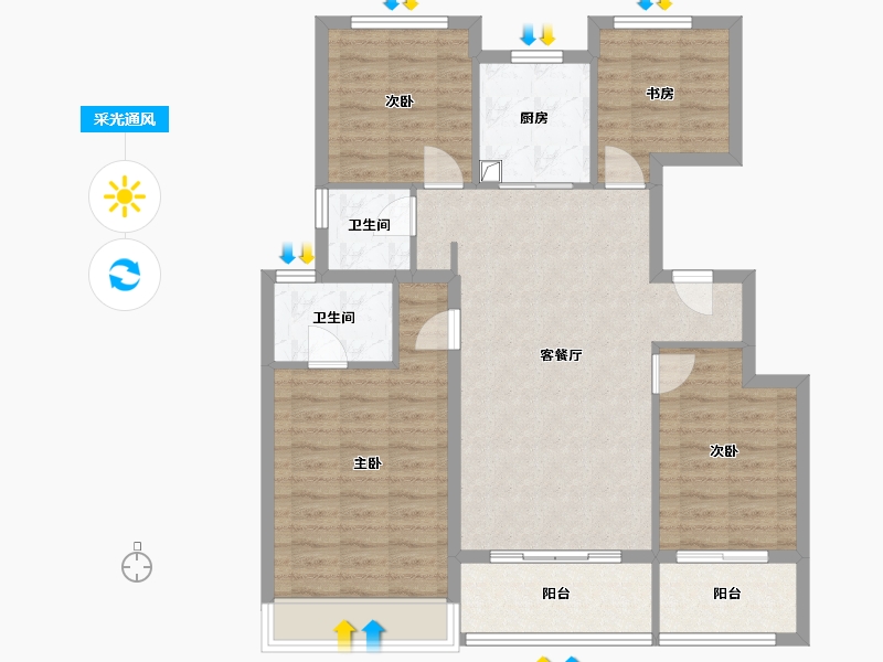 江苏省-扬州市-中信泰富锦玥府-99.04-户型库-采光通风