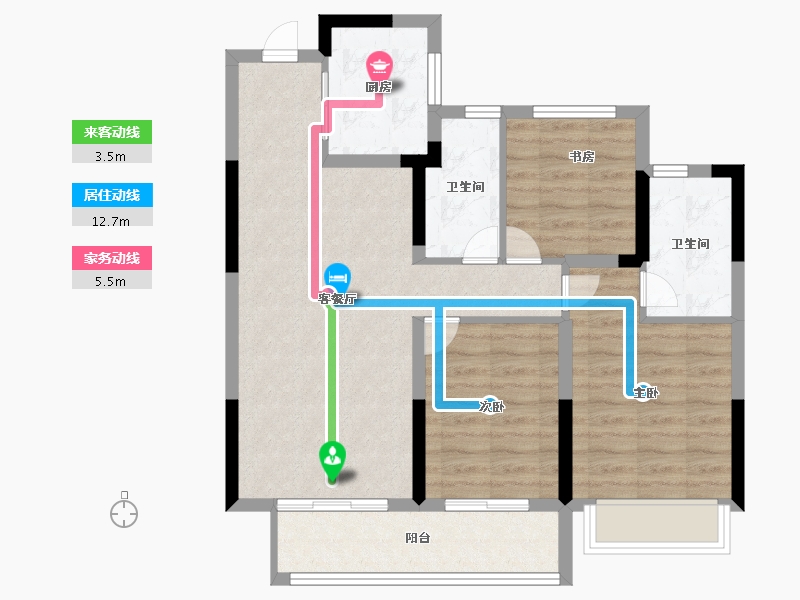 浙江省-杭州市-未来城云上凤栖(人才共有产权）-79.00-户型库-动静线