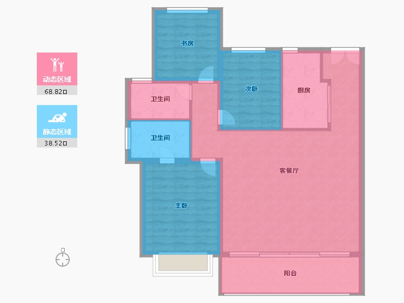 陕西省-西安市-山水华府-98.00-户型库-动静分区