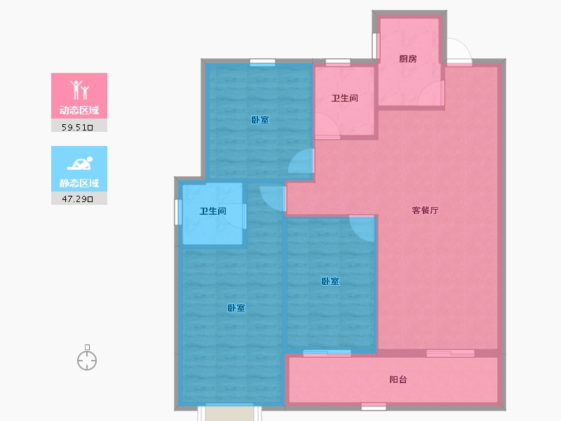 甘肃省-庆阳市-正德铭苑-97.50-户型库-动静分区