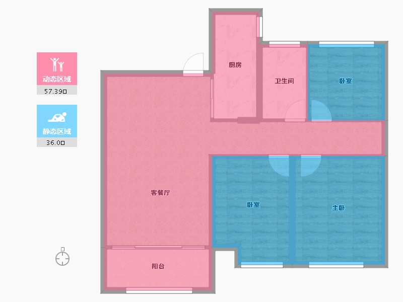 甘肃省-兰州市-中海铂悦府-84.20-户型库-动静分区