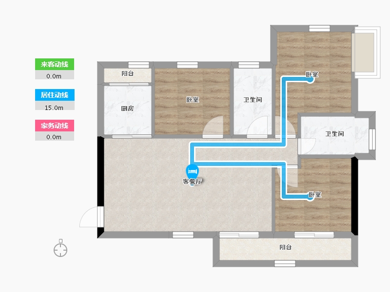 四川省-眉山市-君烨·云鹭洲-67.05-户型库-动静线