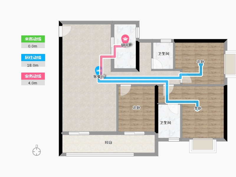 贵州省-六盘水市-星筑·中央公园-92.75-户型库-动静线