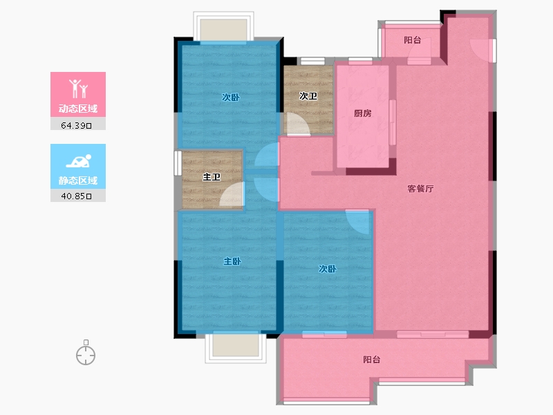 江西省-南昌市-恒茂·前湖揽境-102.76-户型库-动静分区