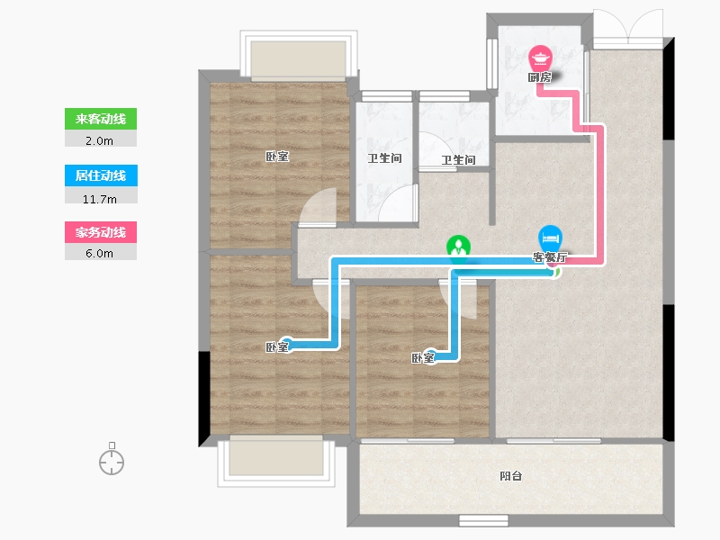 湖北省-武汉市-能建·长江华府-79.84-户型库-动静线