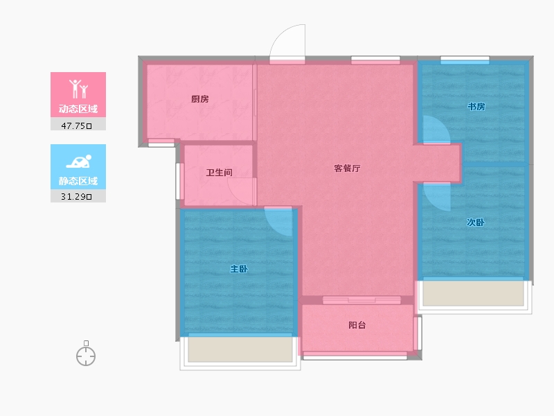 浙江省-绍兴市-HFC华发金融活力城-71.27-户型库-动静分区