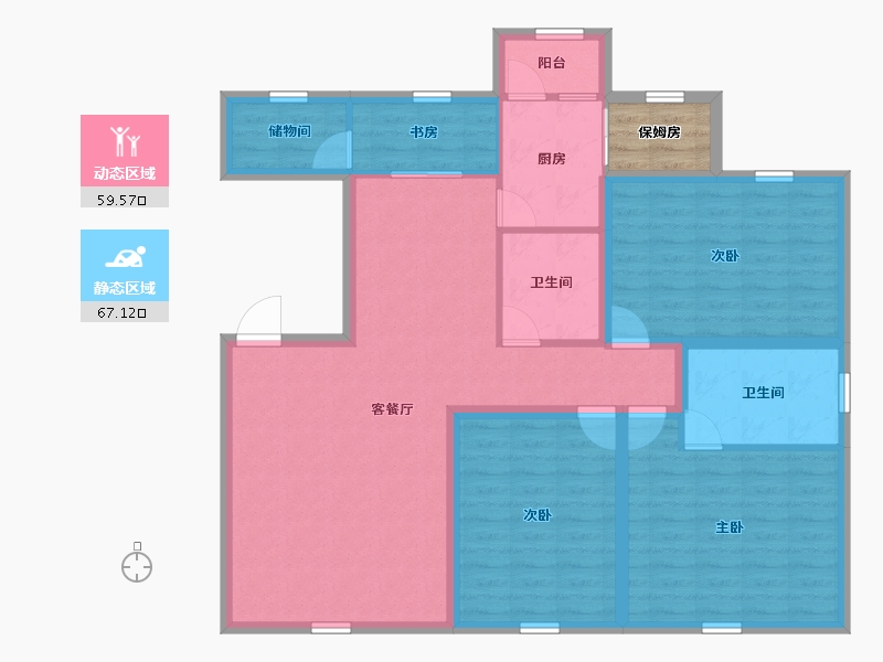 广东省-深圳市-金泰名苑-117.06-户型库-动静分区