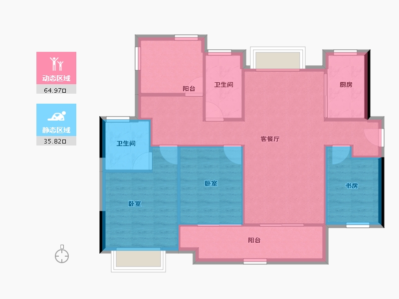 广东省-惠州市-新城香悦澜山-91.78-户型库-动静分区