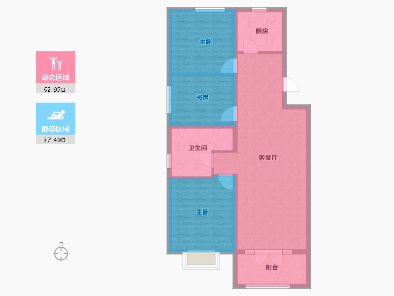 山西省-晋中市-华都·文华里-90.39-户型库-动静分区