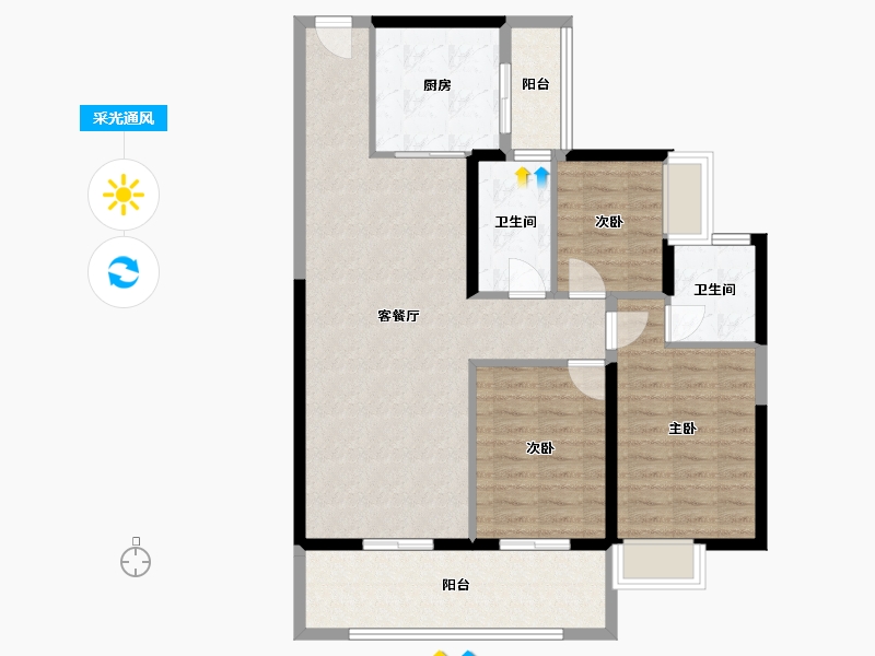 广东省-清远市-碧桂园云璟-97.19-户型库-采光通风