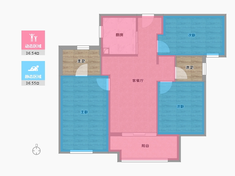 福建省-漳州市-建发朗云-72.51-户型库-动静分区