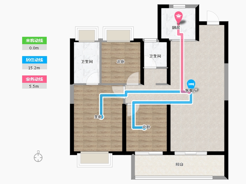 湖北省-武汉市-武汉城建悦享湖璟-94.00-户型库-动静线