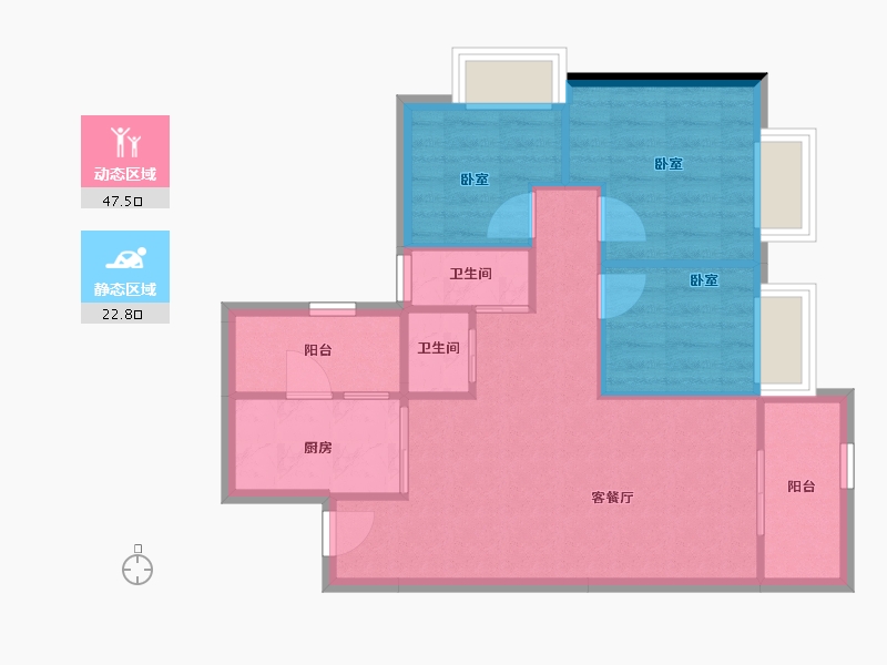 广东省-深圳市-宏发悦见公园里-63.20-户型库-动静分区