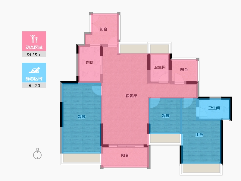 广东省-惠州市-金裕星河丹堤-99.17-户型库-动静分区