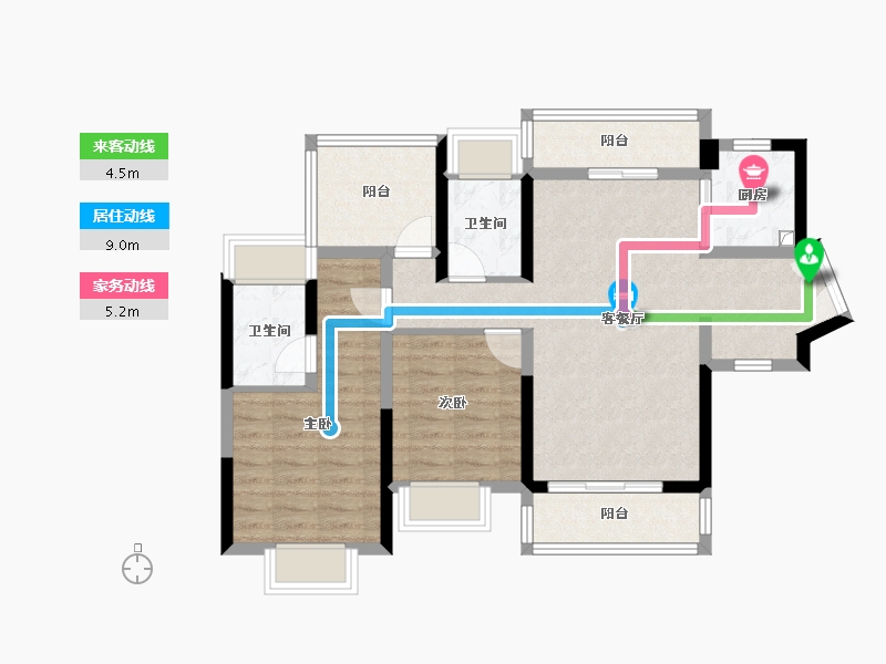 广东省-惠州市-金裕星河丹堤-80.04-户型库-动静线