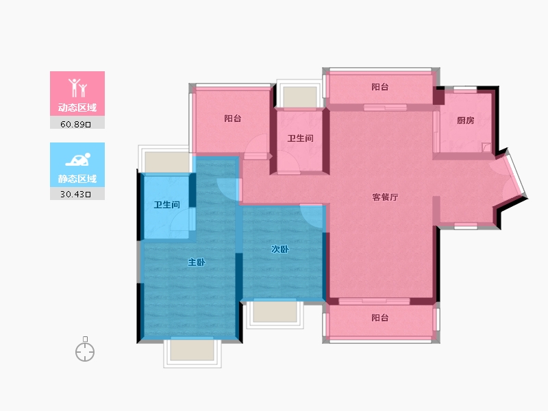 广东省-惠州市-金裕星河丹堤-80.04-户型库-动静分区