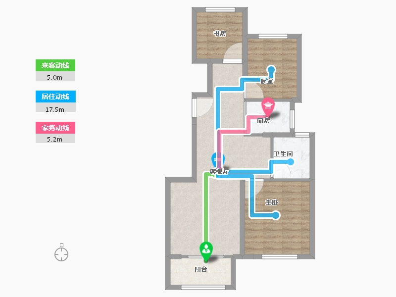 河北省-廊坊市-明德园-70.01-户型库-动静线