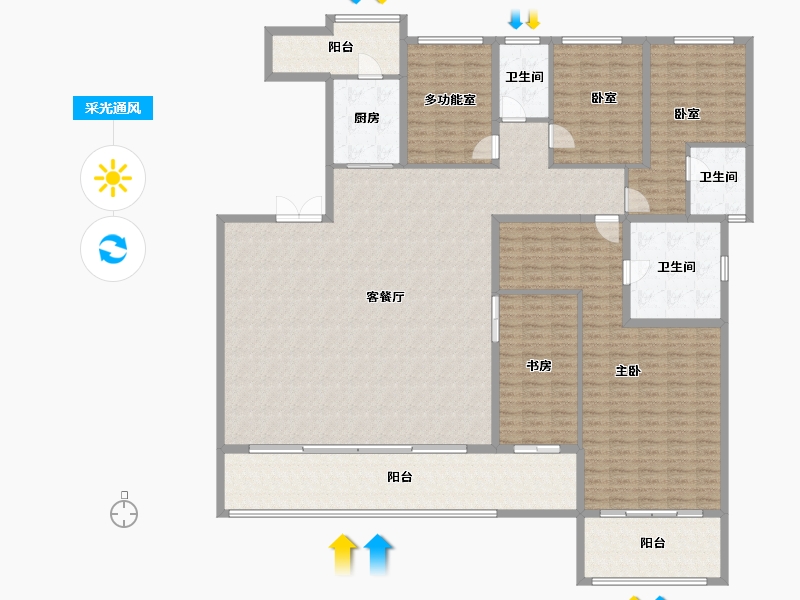 重庆-重庆市-嘉陵江天-231.75-户型库-采光通风