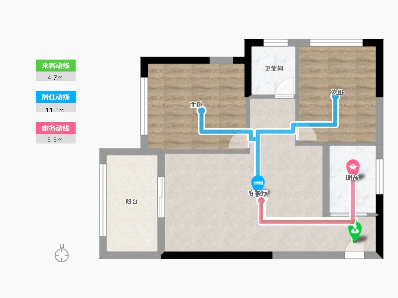 贵州省-六盘水市-星筑·中央公园-59.00-户型库-动静线