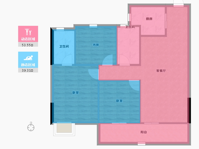 浙江省-绍兴市-金辉辉逸云庭-84.67-户型库-动静分区