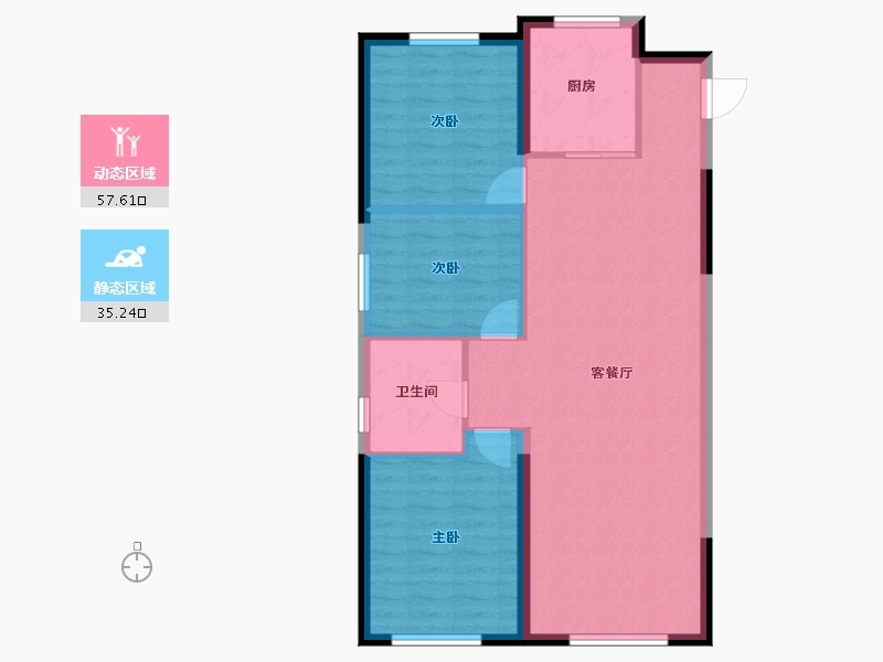 甘肃省-兰州市-中海铂悦府-84.78-户型库-动静分区