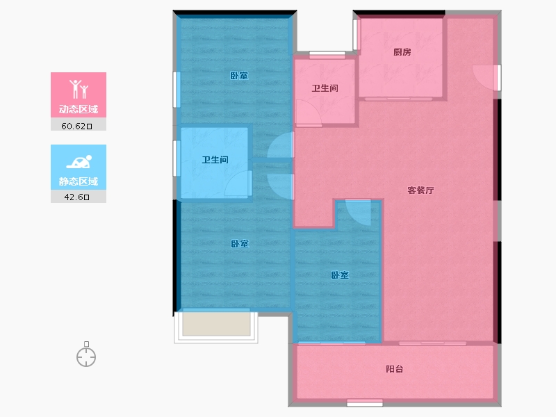 河南省-郑州市-美盛·中环壹号-94.68-户型库-动静分区