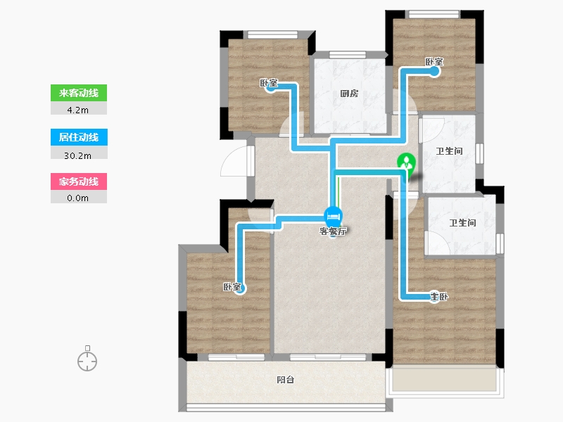 浙江省-杭州市-伟星咏滨名邸-93.57-户型库-动静线