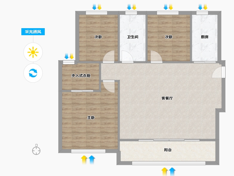 甘肃省-兰州市-绿地智慧金融城-98.74-户型库-采光通风