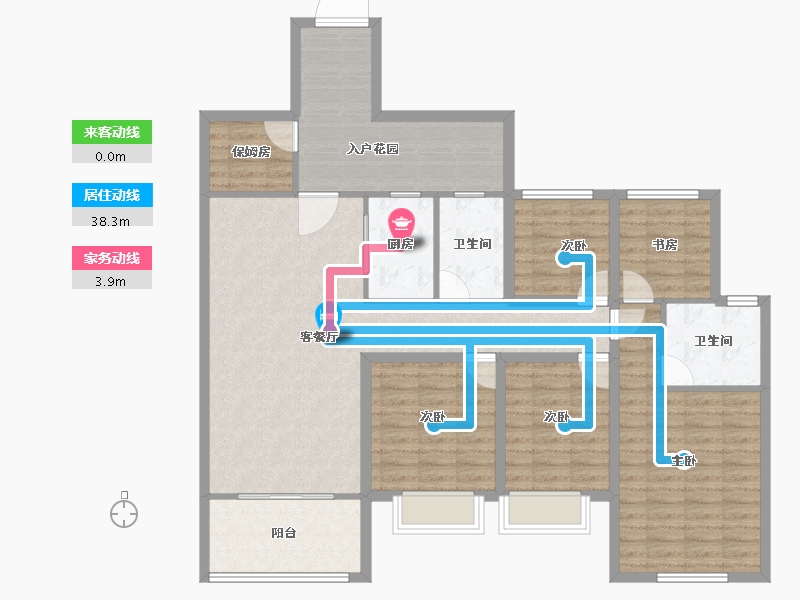 广东省-深圳市-蓝郡左岸花园-129.78-户型库-动静线